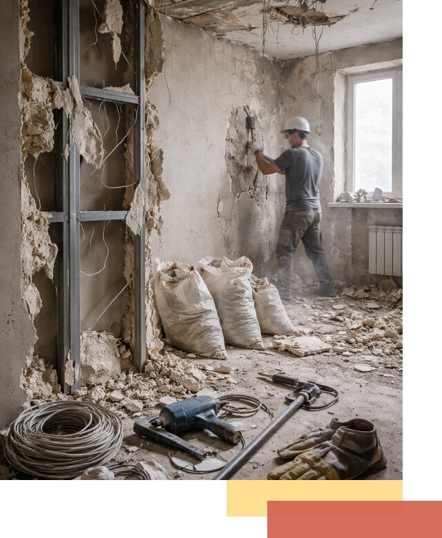 Профессиональный демонтаж зданий и конструкций в зиме