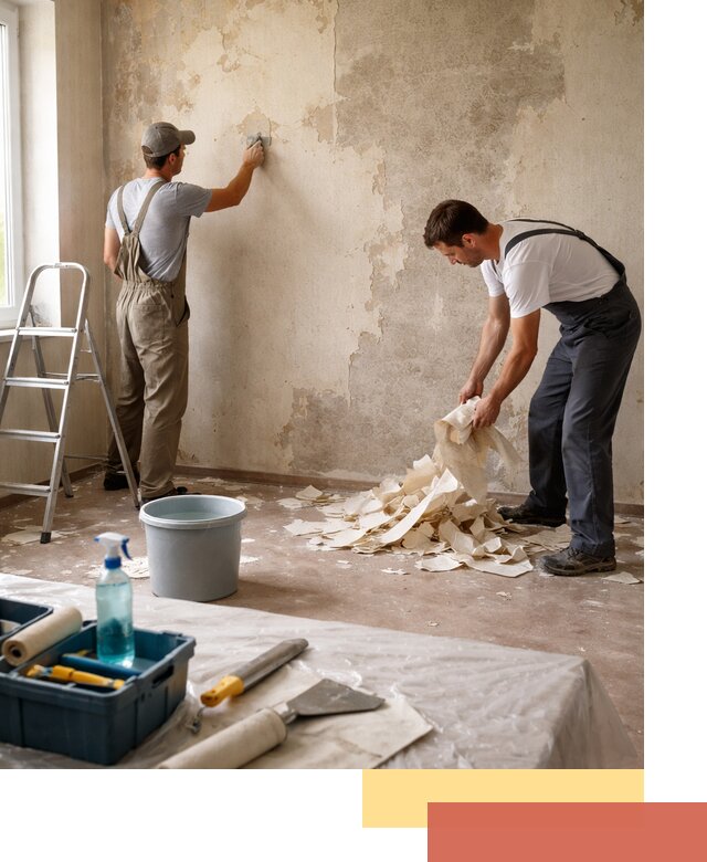 Снятие старых обоев в зиме быстро и качественно