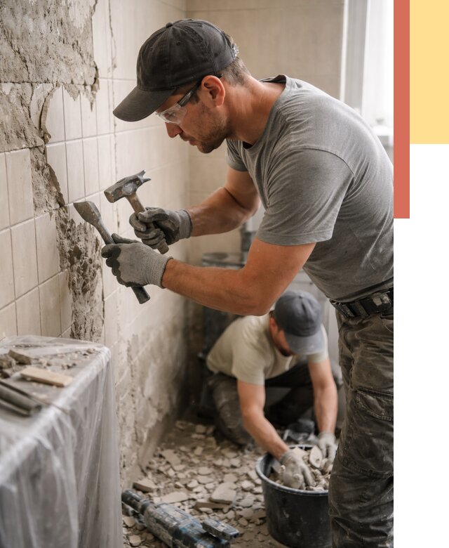 Демонтаж плитки со стен в зиме от 869 руб. — быстро и недорого | ОТДЕЛОЧНИК-Зма