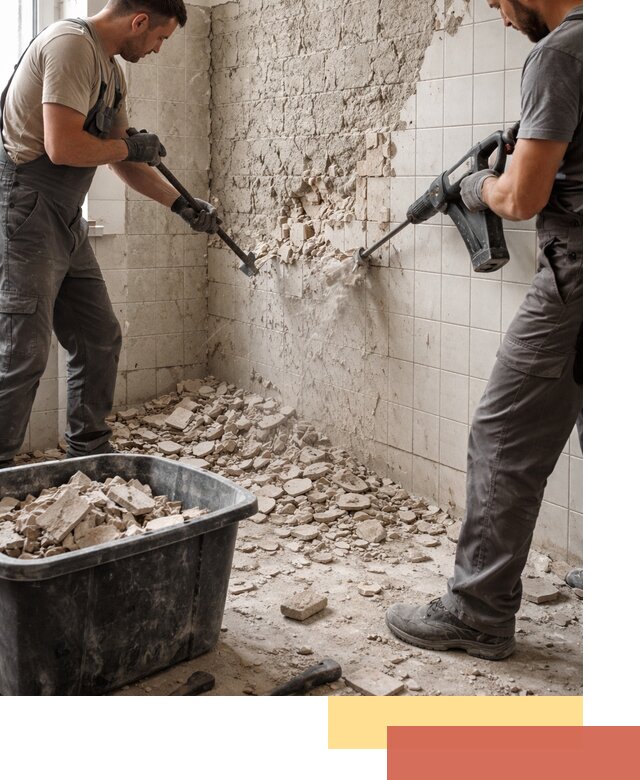 Демонтаж плитки со стен в зиме быстро и аккуратно