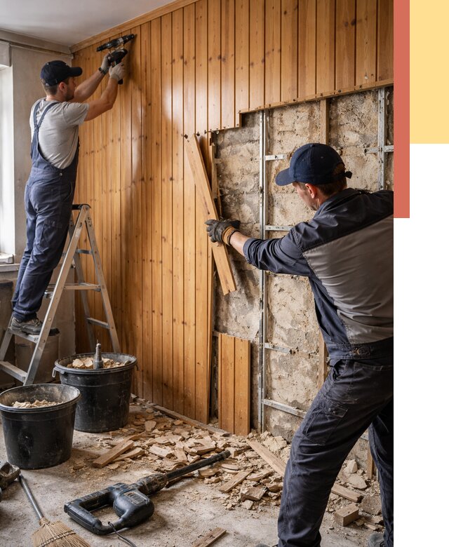 Демонтаж вагонки со стен в зиме от 1483 руб. — снятие, удаление, срочно | ОТДЕЛОЧНИК-Зма