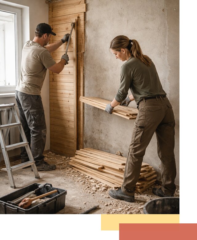 Демонтаж вагонки со стен в зиме — профессиональный демонтаж