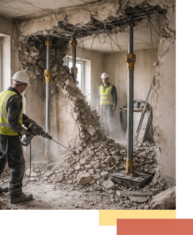 Снос несущих стен в зиме с гарантией безопасности и качества