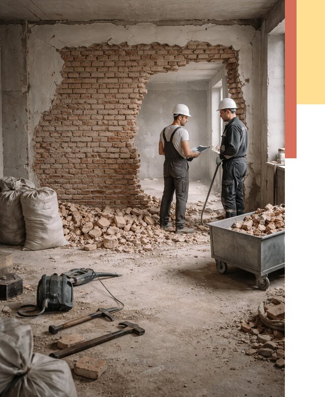 Демонтаж кирпичных стен в зиме от 4296 руб. — быстро, недорого, под ключ | ОТДЕЛОЧНИК-Зма