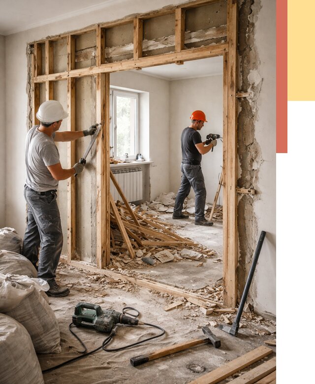 Демонтаж деревянных перегородок в зиме от 3273 руб. — быстро и недорого | ОТДЕЛОЧНИК-Зма