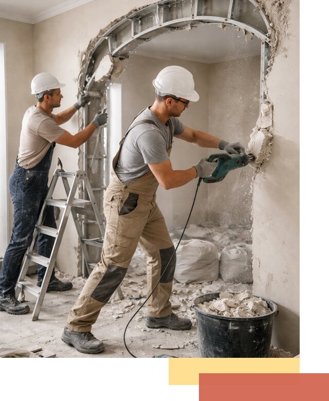 Демонтаж гипсокартонной арки в зиме быстро и аккуратно