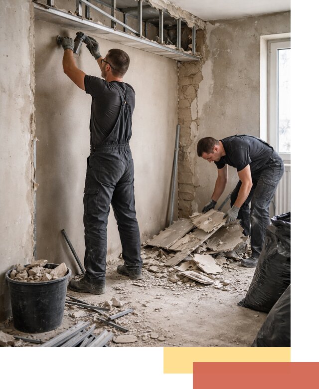 Демонтаж короба из гипсокартона в зиме быстро и аккуратно