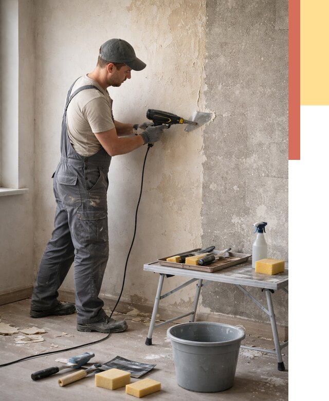 Очистка стен от клея в зиме от 1892 руб. — снятие и удаление клея со стен | ОТДЕЛОЧНИК-Зма