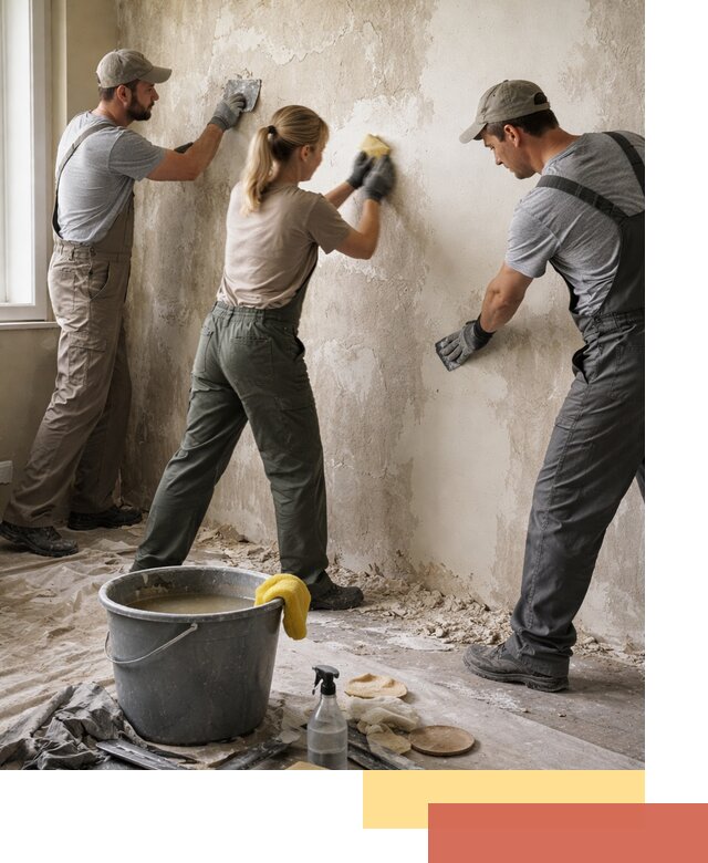 Очистка стен от клея и грунтовки в зиме качественно и быстро