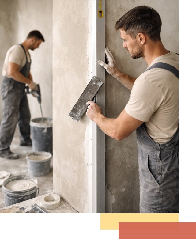 Выведение углов стен в зиме: монтаж и оштукатуривание