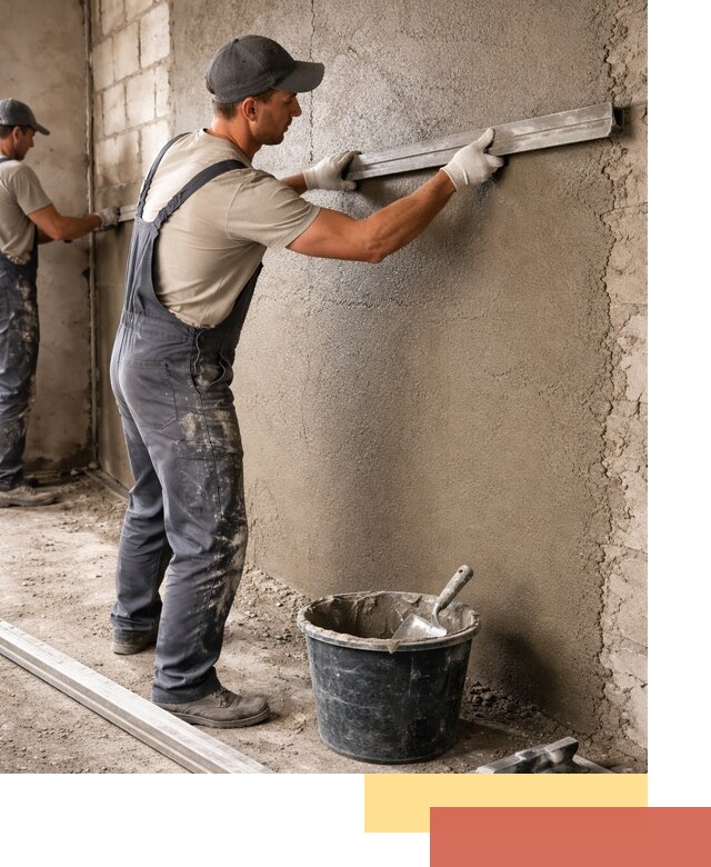 Штукатурка стен цементно-песчаная в зиме профессионально