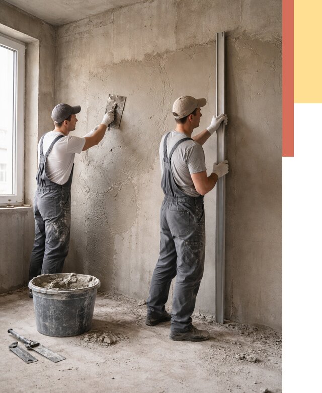Штукатурка бетонных стен в зиме от 4603 руб/м² — качественно и быстро | ОТДЕЛОЧНИК-Зма