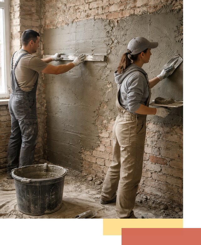 Штукатурка кирпичных стен в зиме — качественно и надежно