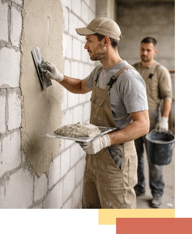 Штукатурка стен из газобетона в зиме под ключ