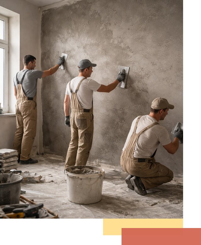 Декоративная штукатурка под бетон в зиме для стен и потолков