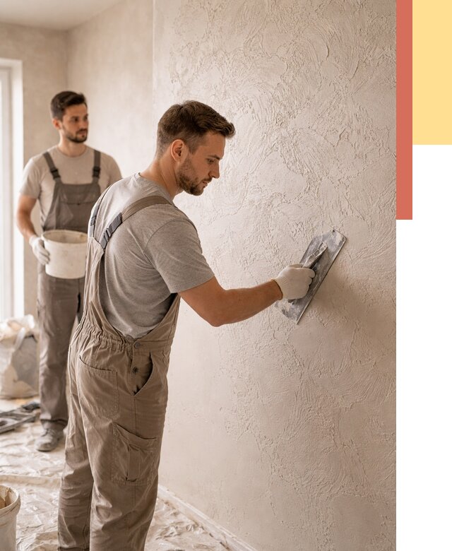 Фактурная штукатурка стен в зиме от 4296 руб./м² — заказать под ключ | ОТДЕЛОЧНИК-Зма