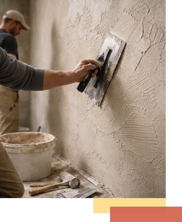 Фактурная штукатурка стен в зиме — монтаж, отделка, реставрация