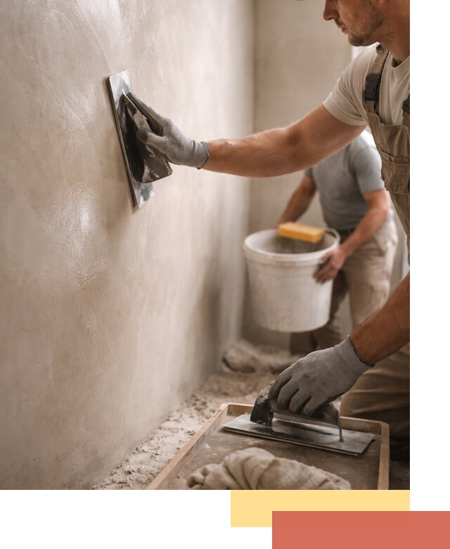 Нанесение марокканской штукатурки таделакт в зиме