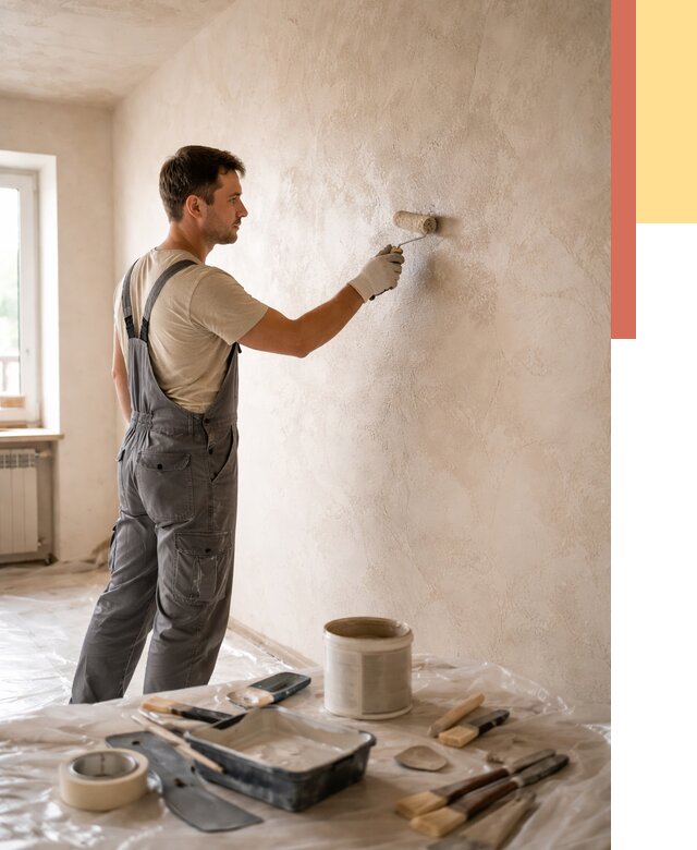 Нанесение лессирующей краски по декоративке в зиме от 1790 руб. | ОТДЕЛОЧНИК-Зма