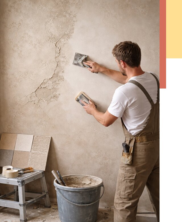 Ремонт декоративной штукатурки в зиме от 4603 руб. под ключ | ОТДЕЛОЧНИК-Зма