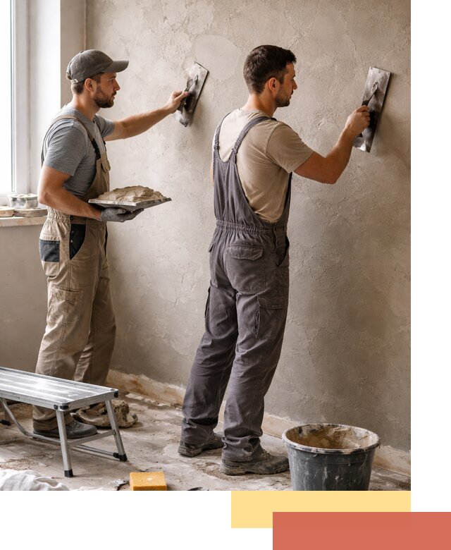 Ремонт декоративной штукатурки и восстановление фактуры в зиме