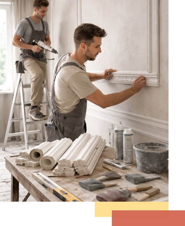 Монтаж лепнины на стены в зиме профессионально и качественно