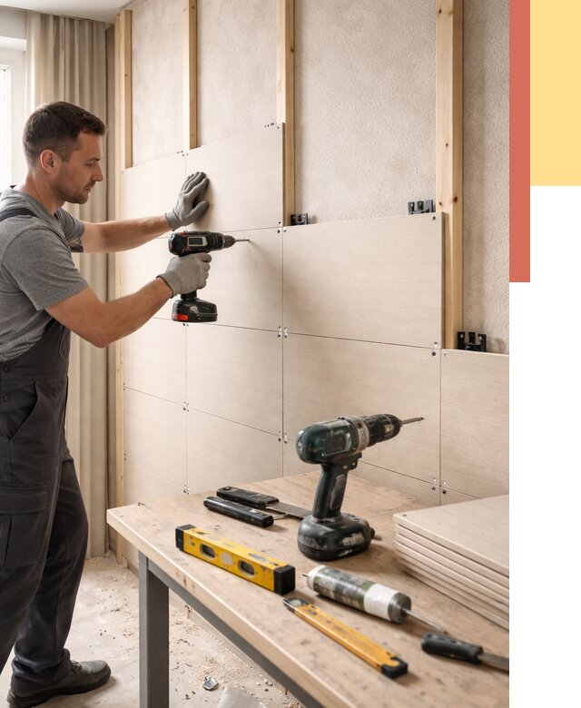 Монтаж МДФ панелей на стены в зиме от 1279 руб. под ключ | ОТДЕЛОЧНИК-Зма