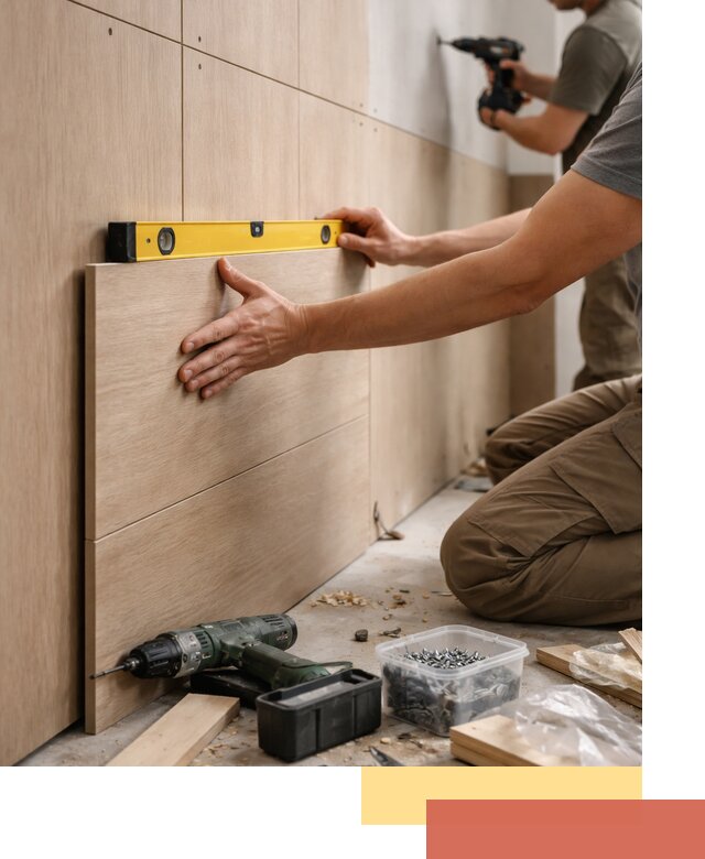 Профессиональный монтаж МДФ панелей на стены в зиме