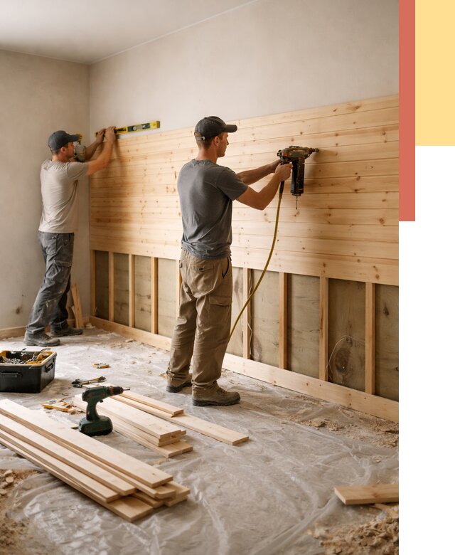 Монтаж деревянной вагонки на стены в зиме от 7671 руб. | Услуги монтажа вагонки | ОТДЕЛОЧНИК-Зма