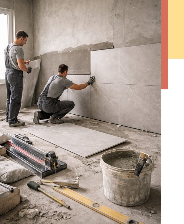 Облицовка стен керамогранитом в зиме от 4296 руб./м² — услуги под ключ | ОТДЕЛОЧНИК-Зма