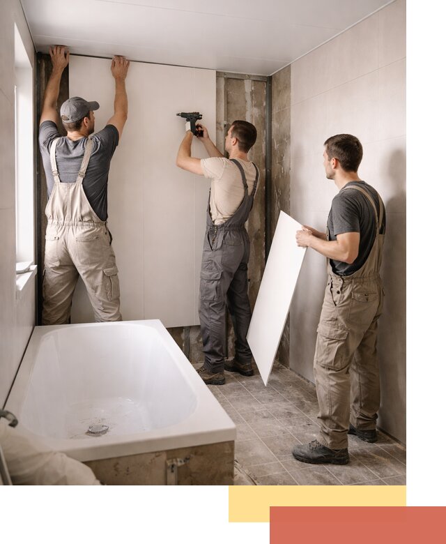 Отделка ванной панели ПВХ профессионально в зиме