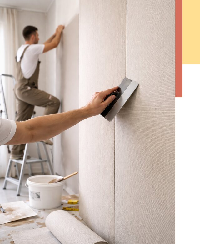 Поклейка текстильных обоев в зиме от 4603 руб. под ключ | ОТДЕЛОЧНИК-Зма