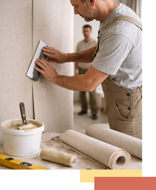 Поклейка текстильных обоев в зиме профессионально и аккуратно