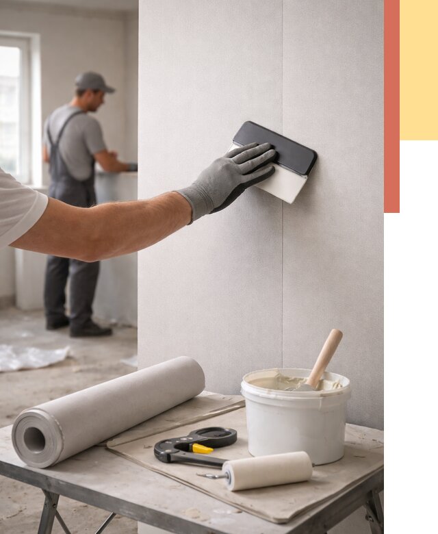 Поклейка обоев под покраску в зиме от 3580 руб. за м2 | ОТДЕЛОЧНИК-Зма