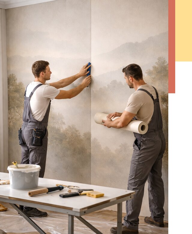 Поклейка фотообоев в зиме от 8694 руб/м² — быстро и недорого | ОТДЕЛОЧНИК-Зма