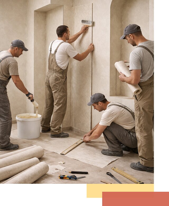 Поклейка обоев на сложные стены и неровные поверхности в зиме