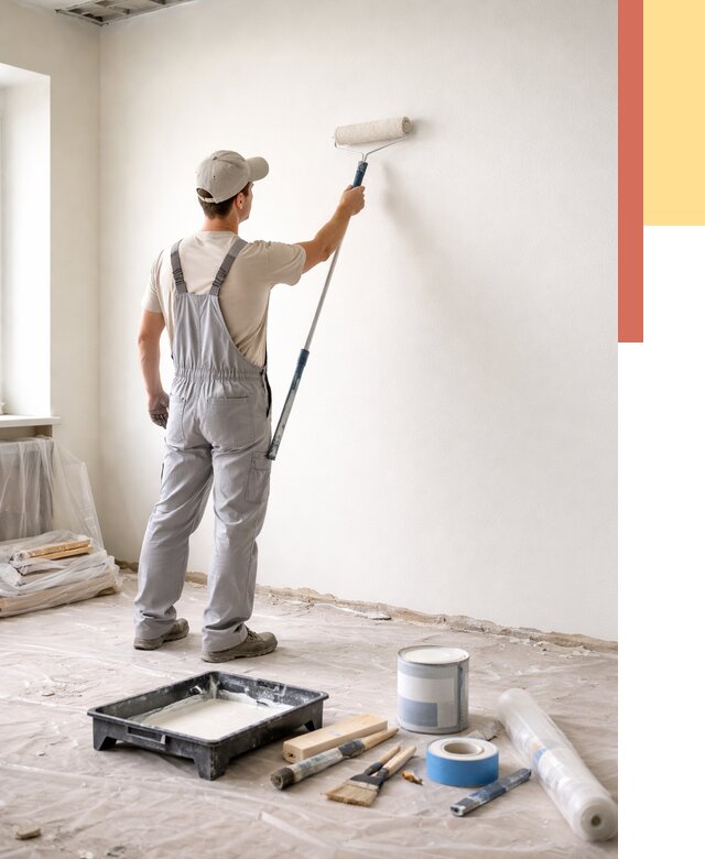 Покраска стен водоэмульсионной краской в зиме от 460 руб. за м² | ОТДЕЛОЧНИК-Зма