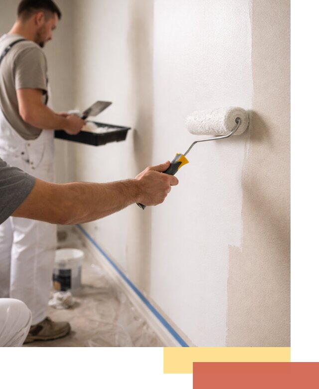 Покраска стен акриловой краской профессионально в зиме