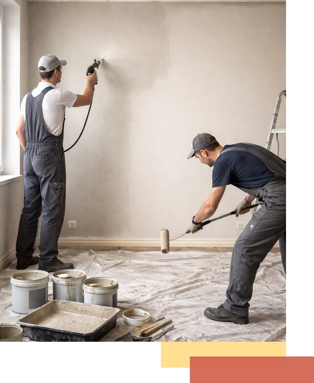 Покраска стен моющейся краской и защита поверхностей в зиме