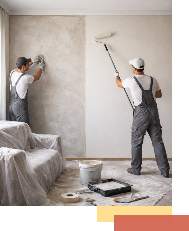 Покраска стен антивандальной краской в зиме