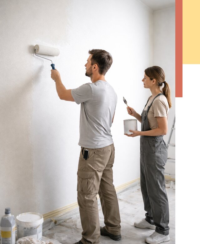 Окраска стен по стеклохолсту в зиме от 4603 руб/м² под ключ | ОТДЕЛОЧНИК-Зма