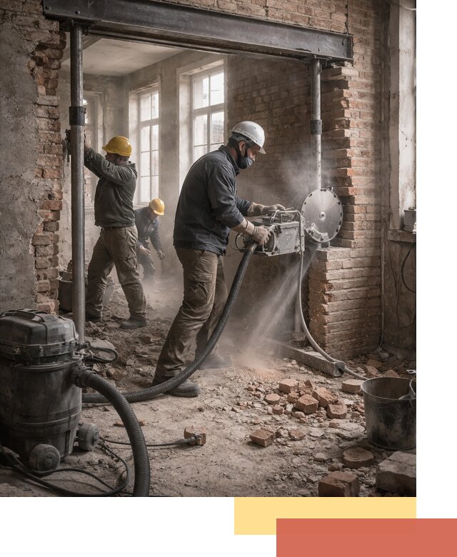 Прорезка проема в стене под дверной или оконный проем в зиме