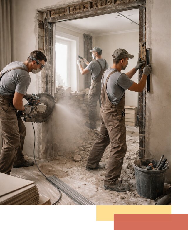 Расширение дверного проема под установку новой двери в зиме