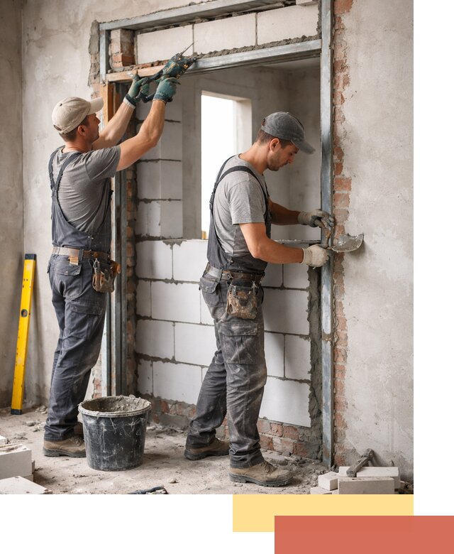 Закладка дверного проема под ключ в зиме: демонтаж, монтаж, отделка