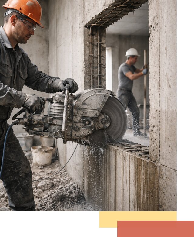 Алмазная резка проемов в зиме быстро и точно