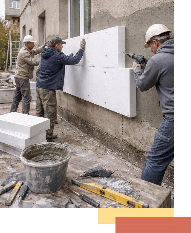 Утепление наружных стен пенопластом в зиме