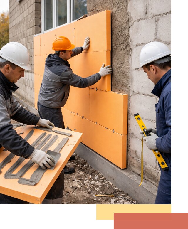 Утепление фасада пеноплексом под ключ в зиме