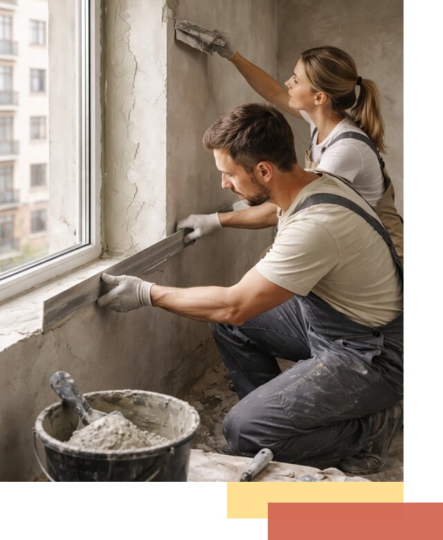 Штукатурка откосов дверей и окон профессионально в зиме