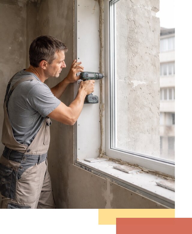 Монтаж гипсокартонных откосов в зиме под ключ