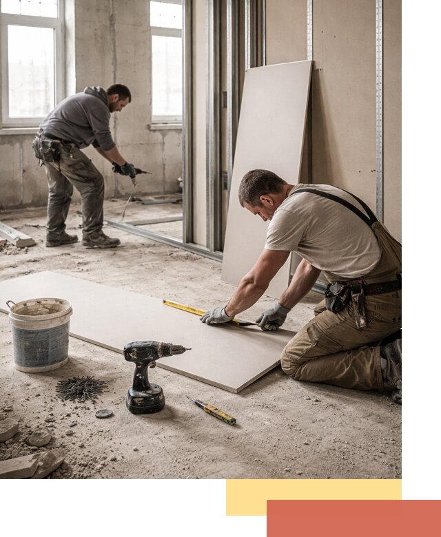 Кладка перегородок из ПГП под ключ в зиме